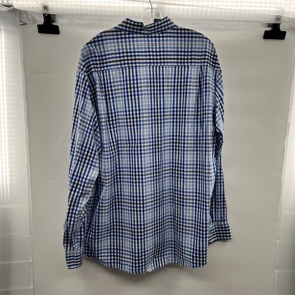 Van Heusen Men's Button Up Checkered Shirt Blue/Multi Size 18-18 1/2 XXL - Picture 6 of 8